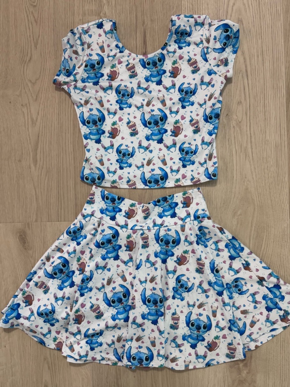 Stitch Two-Piece Set - Crop Top & Skater Skort